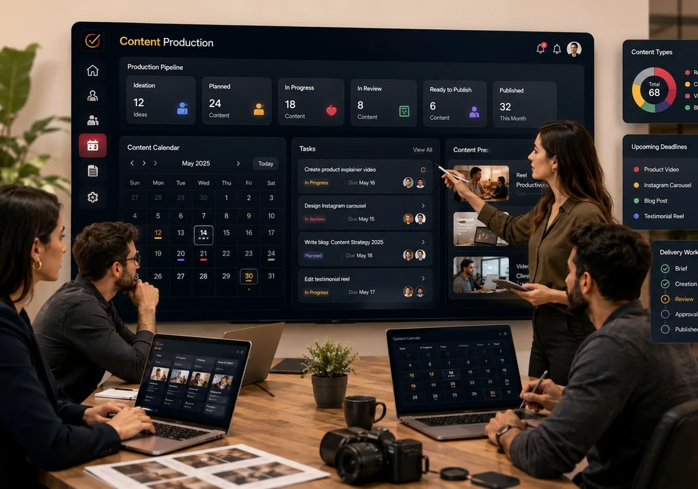 Marketing agency content operations dashboard